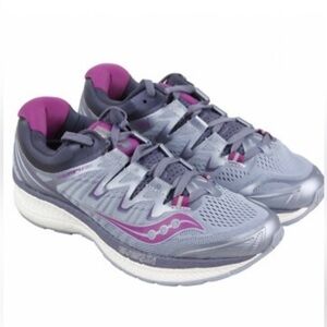 SAUCONY Women's Gray and Purple Triumph ISO 4 Running gym Shoes size 11 sporty